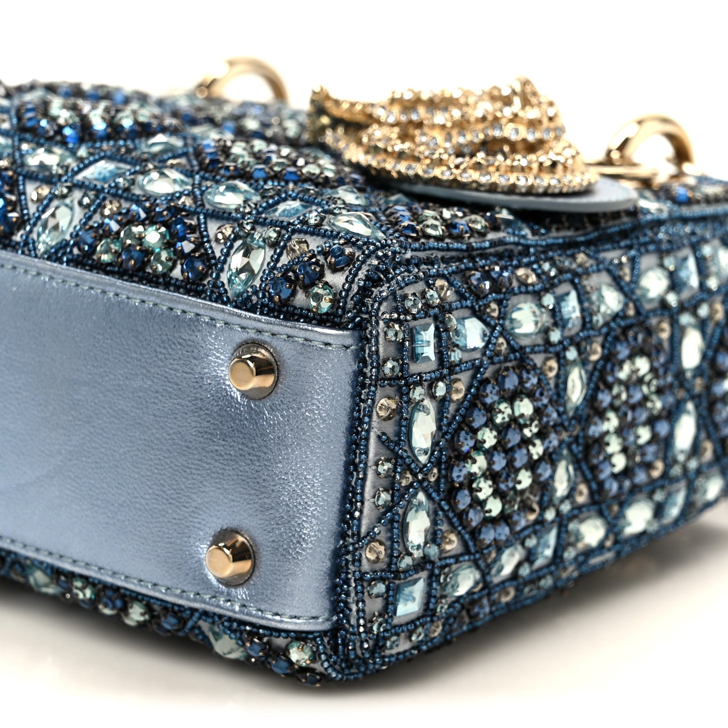 Christian Dior Metallic Calfskin Satin Celestial Bead Embroidery