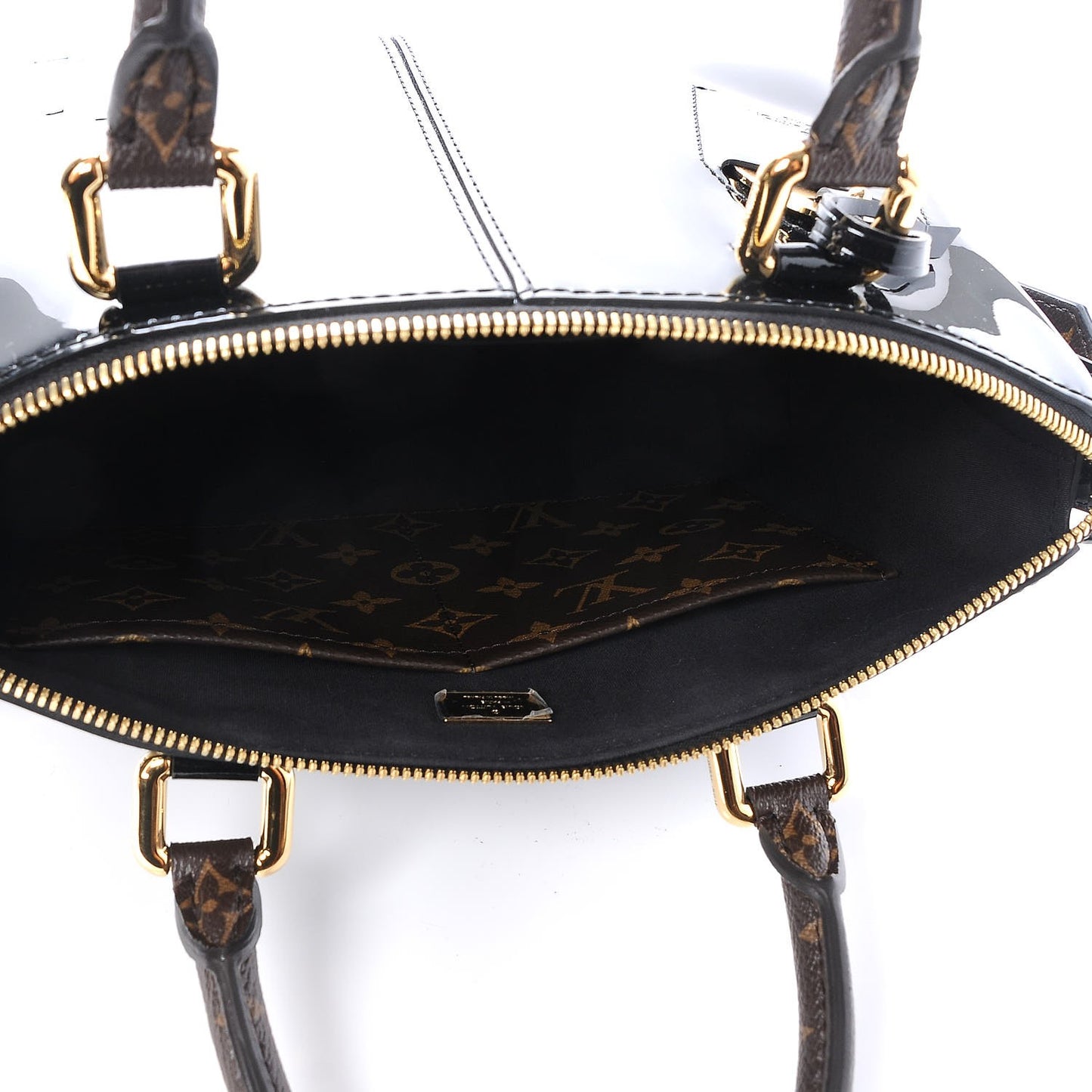 Patent Calfskin Miroir Tote Black