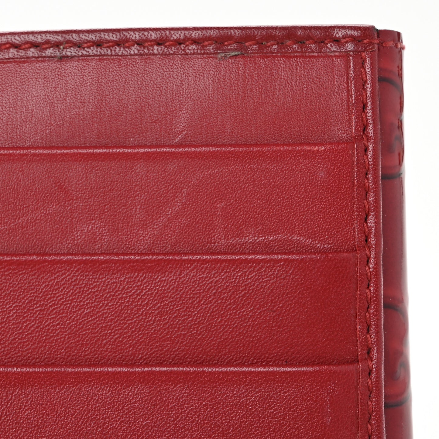 Patent Guccissima Heart Continental Wallet Red