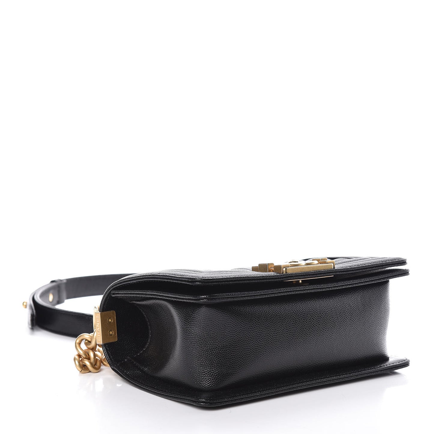 Caviar Quilted Small Boy Flap Black