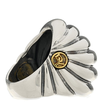 David Yurman Sterling Silver 18K Yellow Gold Sculpted Cable Ring 52 6 4 of 6
