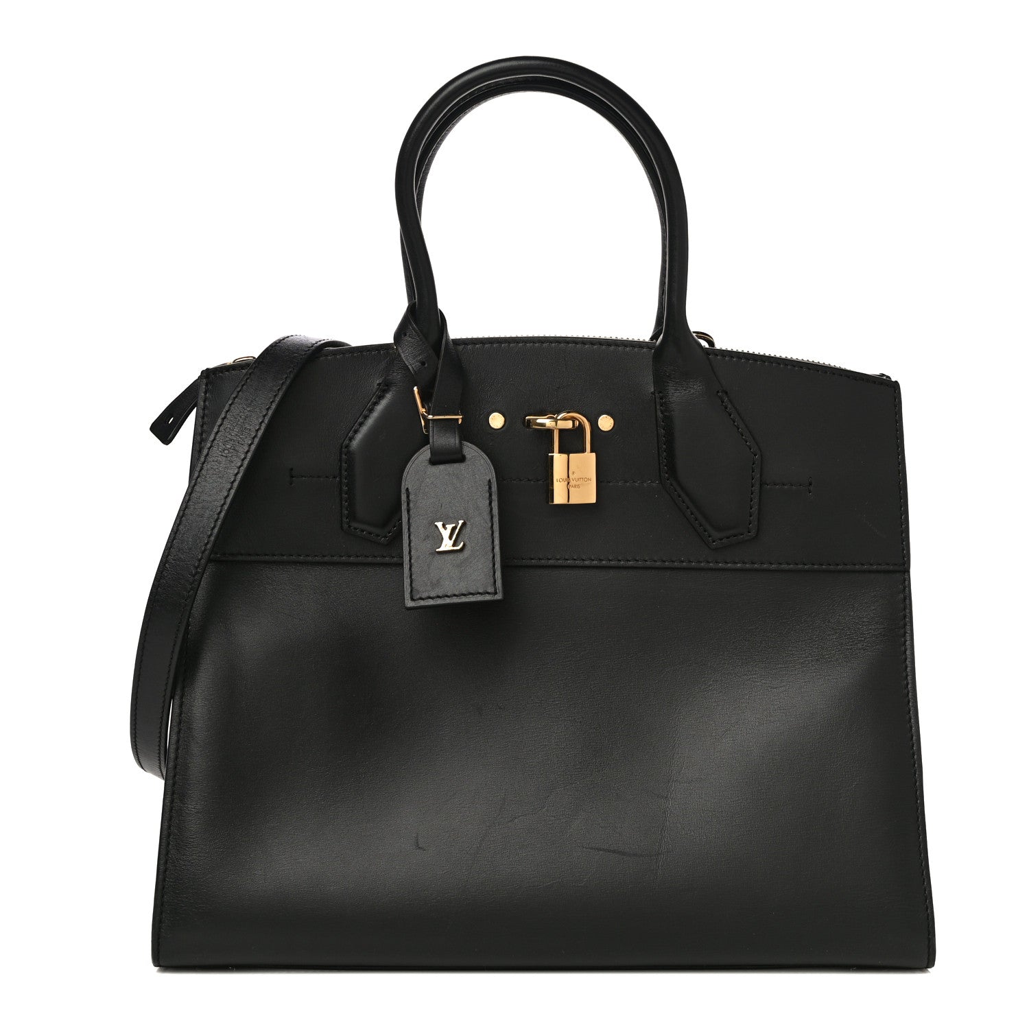 Louis Vuitton Calfskin City Steamer MM Black 1 of 24