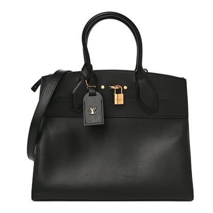 Louis Vuitton Calfskin City Steamer MM Black 1 of 24
