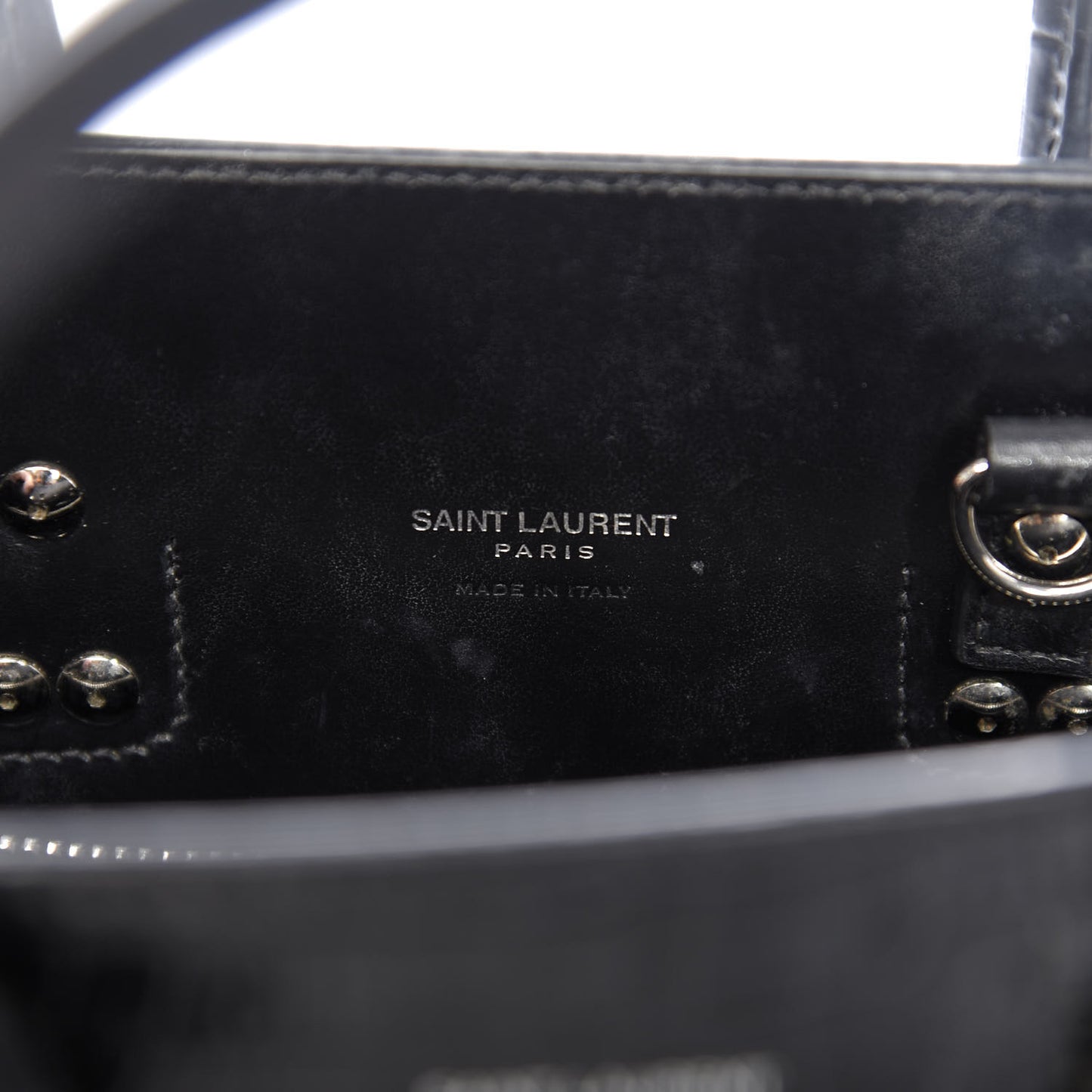 Calfskin Crocodile Embossed Baby Sac De Jour Black