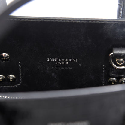 Saint Laurent Calfskin Crocodile Embossed Baby Sac De Jour Black 6 of 12