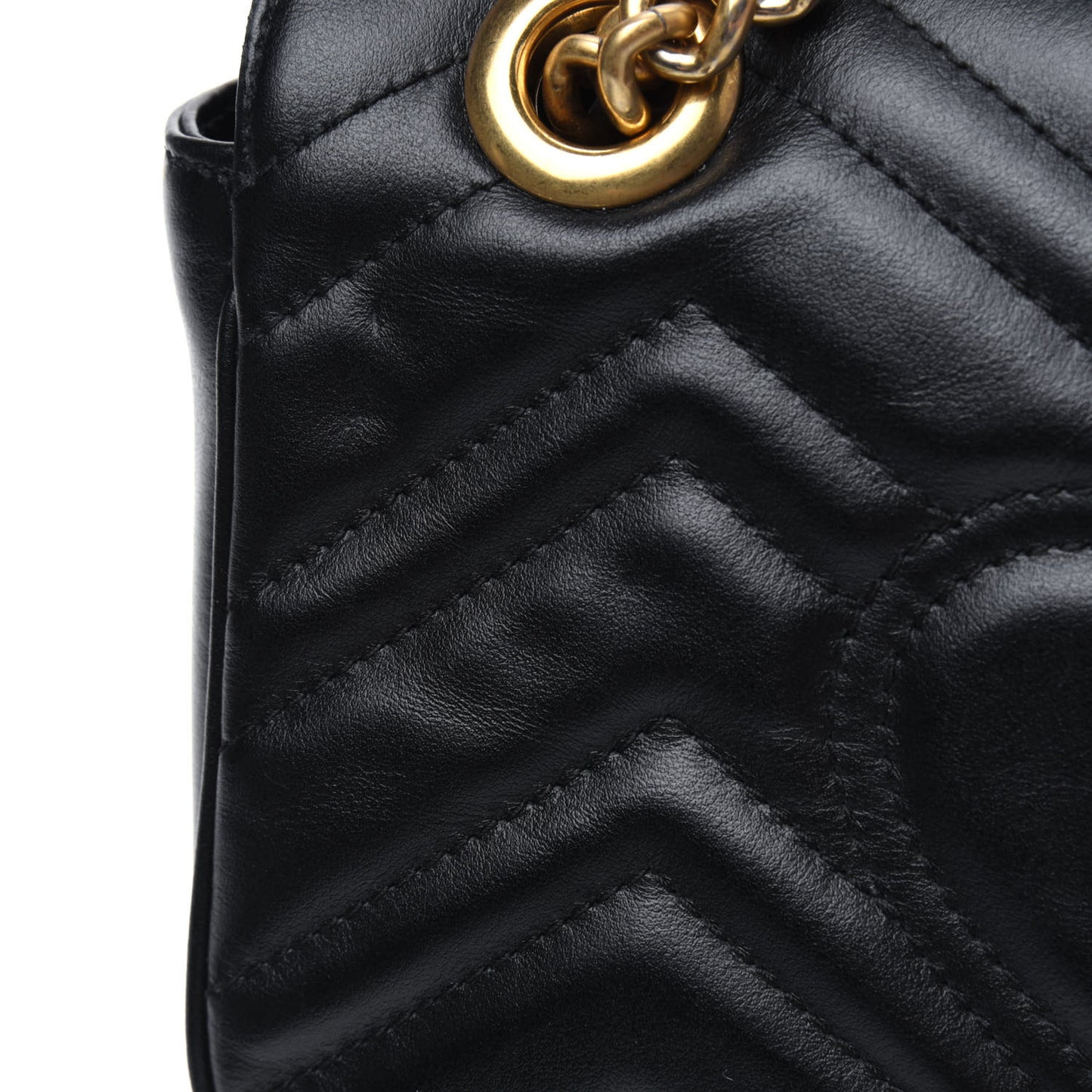 Calfskin Matelasse Mini GG Marmont Shoulder Bag Black