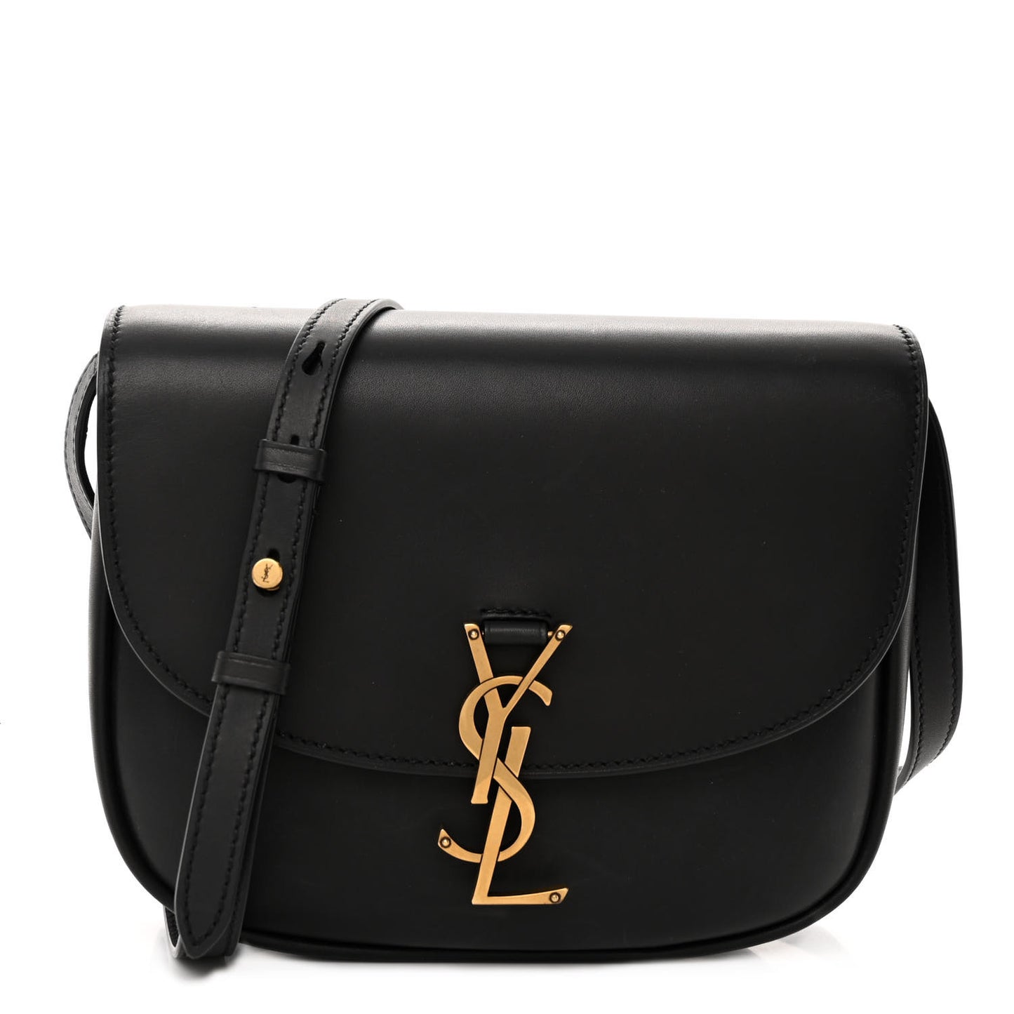 Smooth Calfskin Monogram Medium Kaia Satchel Black