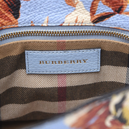 Burberry Soft Grain Calfskin Floral Print Medium Buckle Tote Peony Rose Pale Blue Vibrant Orange 6 of 13