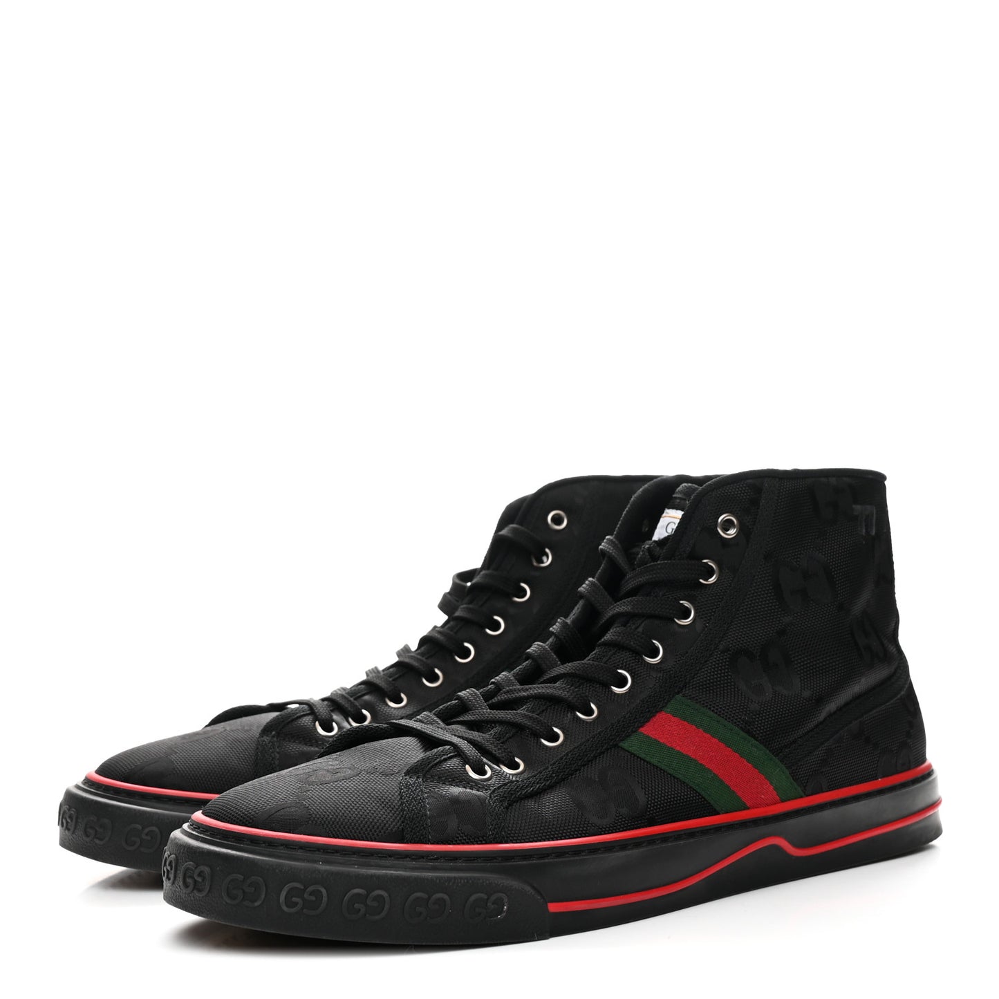 Econyl Nylon Web Monogram Off The Grid Mens 1977 Tennis High Top Sneakers 12 Black