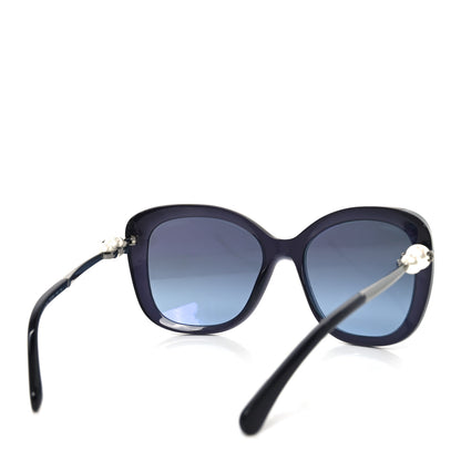 Chanel Acetate Butterfly Winter Pearl Sunglasses 5339-H Navy 4 of 7