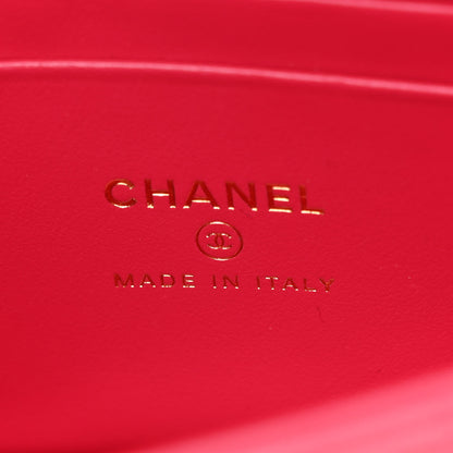 Chanel Caviar Quilted Chain Top Handle Phone Holder With Chain Dark Pink 6 of 10