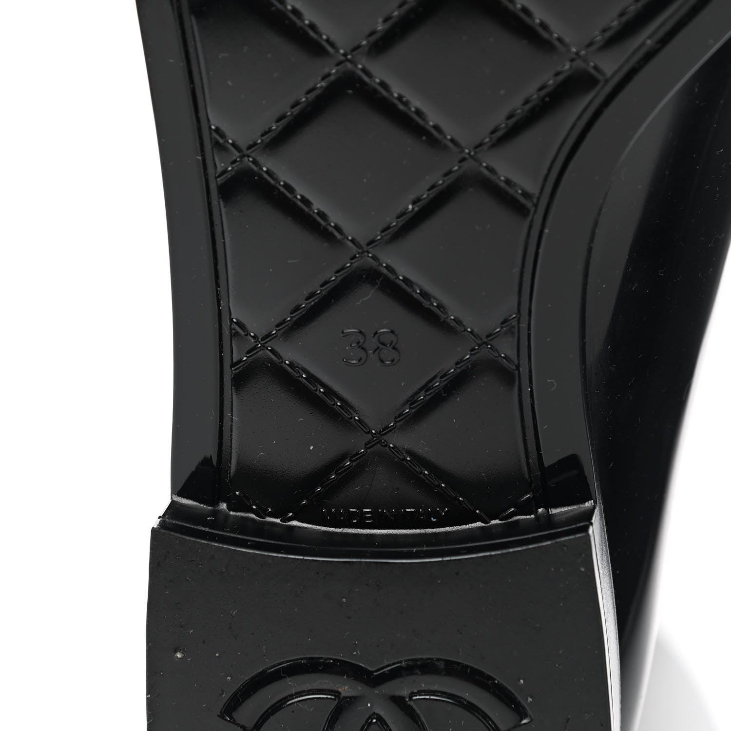 Chanel Rubber Rain Boots 38 Black 6 of 9
