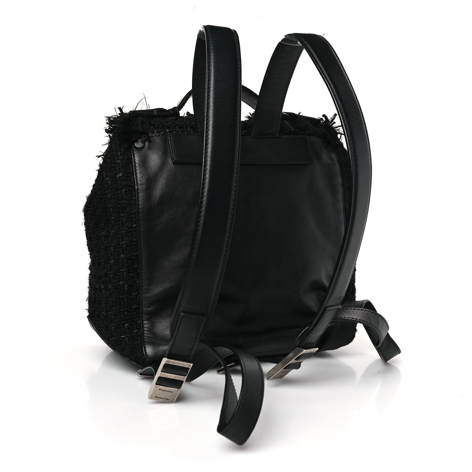 Proenza Schouler Tweed Calfskin Small PS Courier Backpack Black 3 of 8