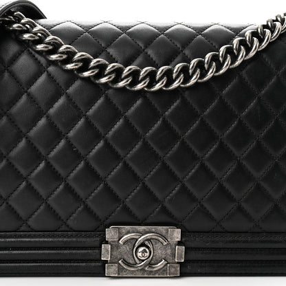 Chanel Lambskin Quilted New Medium Boy Flap Black 8 of 10