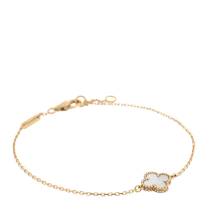 Van Cleef & Arpels 18K Yellow Gold Mother of Pearl Sweet Alhambra Bracelet 1 of 4