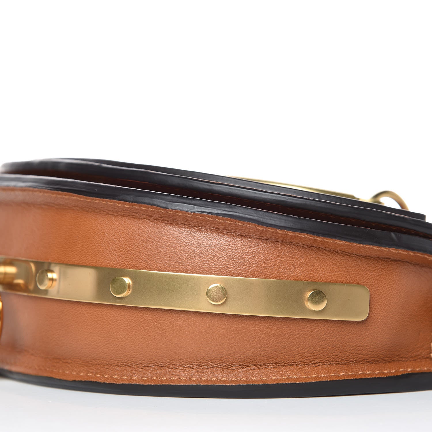 Chloe Calfskin Small Nile Bracelet Minaudiere Bag Caramel 6 of 10