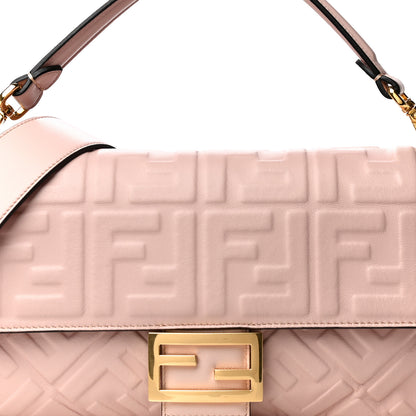 Fendi Nappa FF 1974 Embossed Baguette Rosa Quarzo 9 of 12