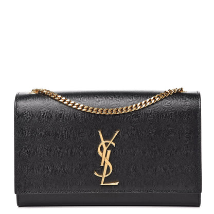 Saint Laurent Grain De Poudre Medium Classic Monogram Kate Satchel Black 1 of 11