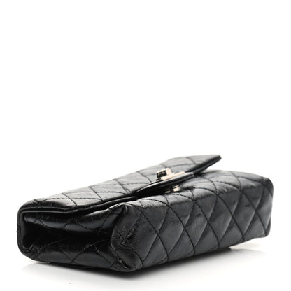 Chanel Glazed Calfskin Quilted 2.55 Reissue Flap Belt Bag Clutch 85 34 Black 4 of 11