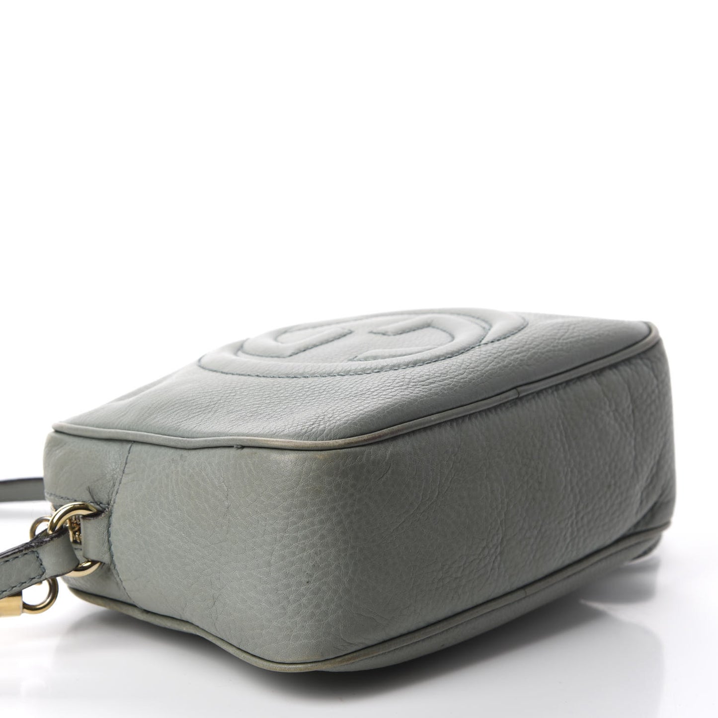 Pebbled Calfskin Small Soho Disco Bag Light Blue