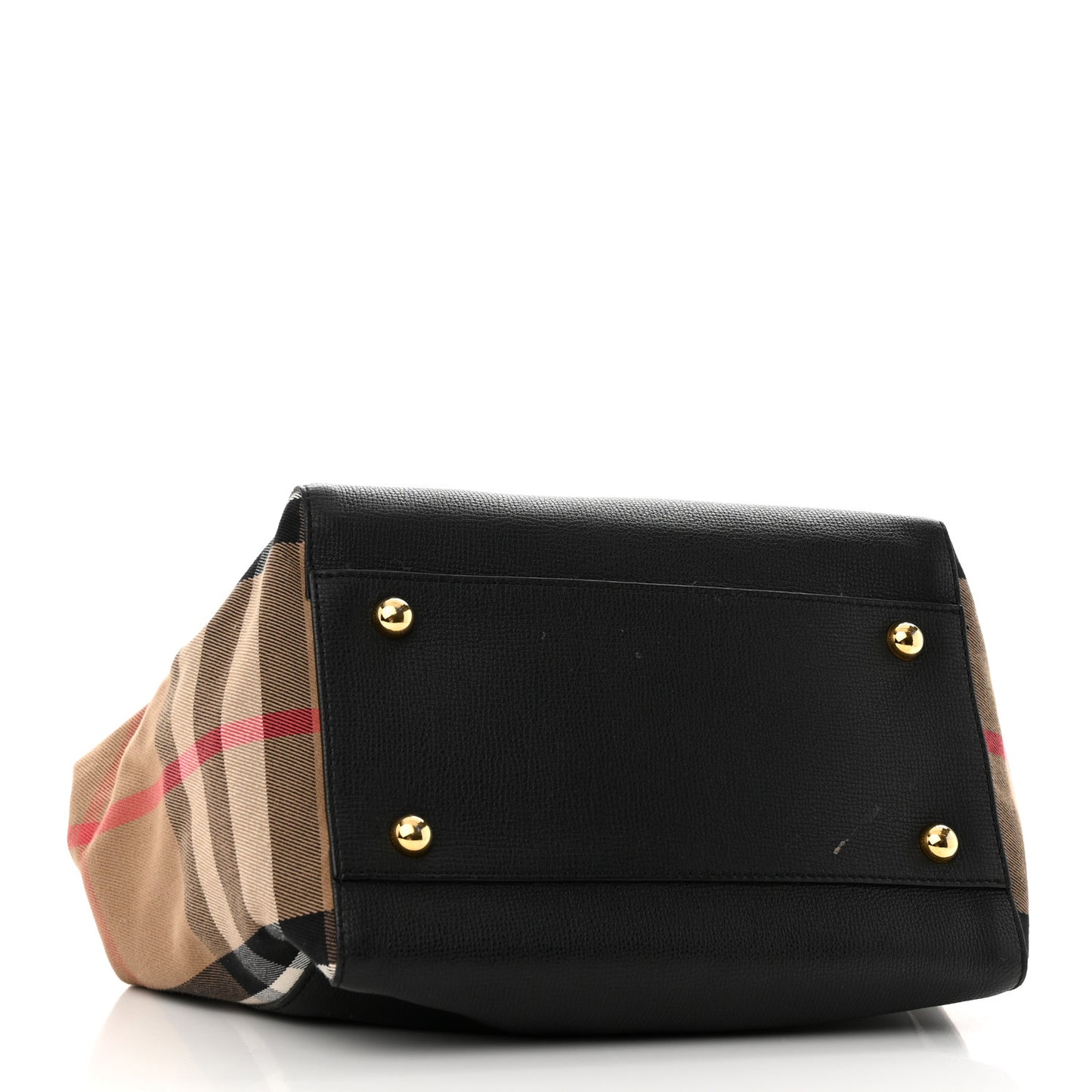 Grainy Calfskin House Check Small Canterbury Black