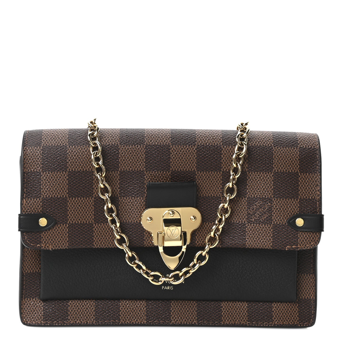 Damier Ebene Vavin Chain Wallet Black