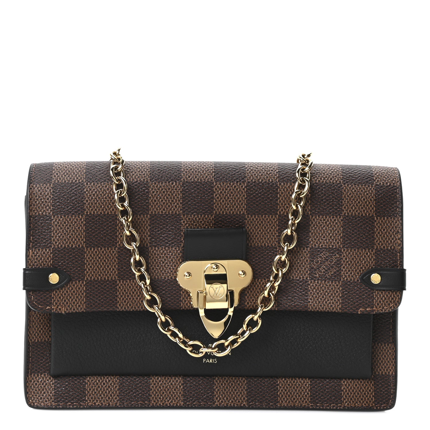 Louis Vuitton Damier Ebene Vavin Chain Wallet Black 1 of 10