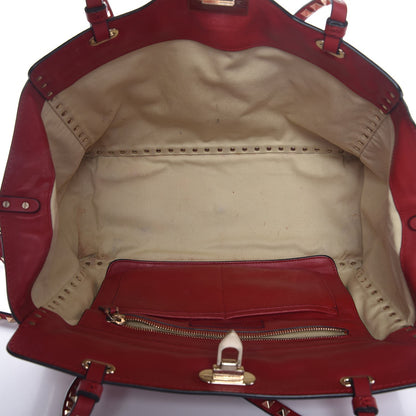 Valentino Garavani Vitello Medium Rockstud Tote Rosso Valentino 6 of 12