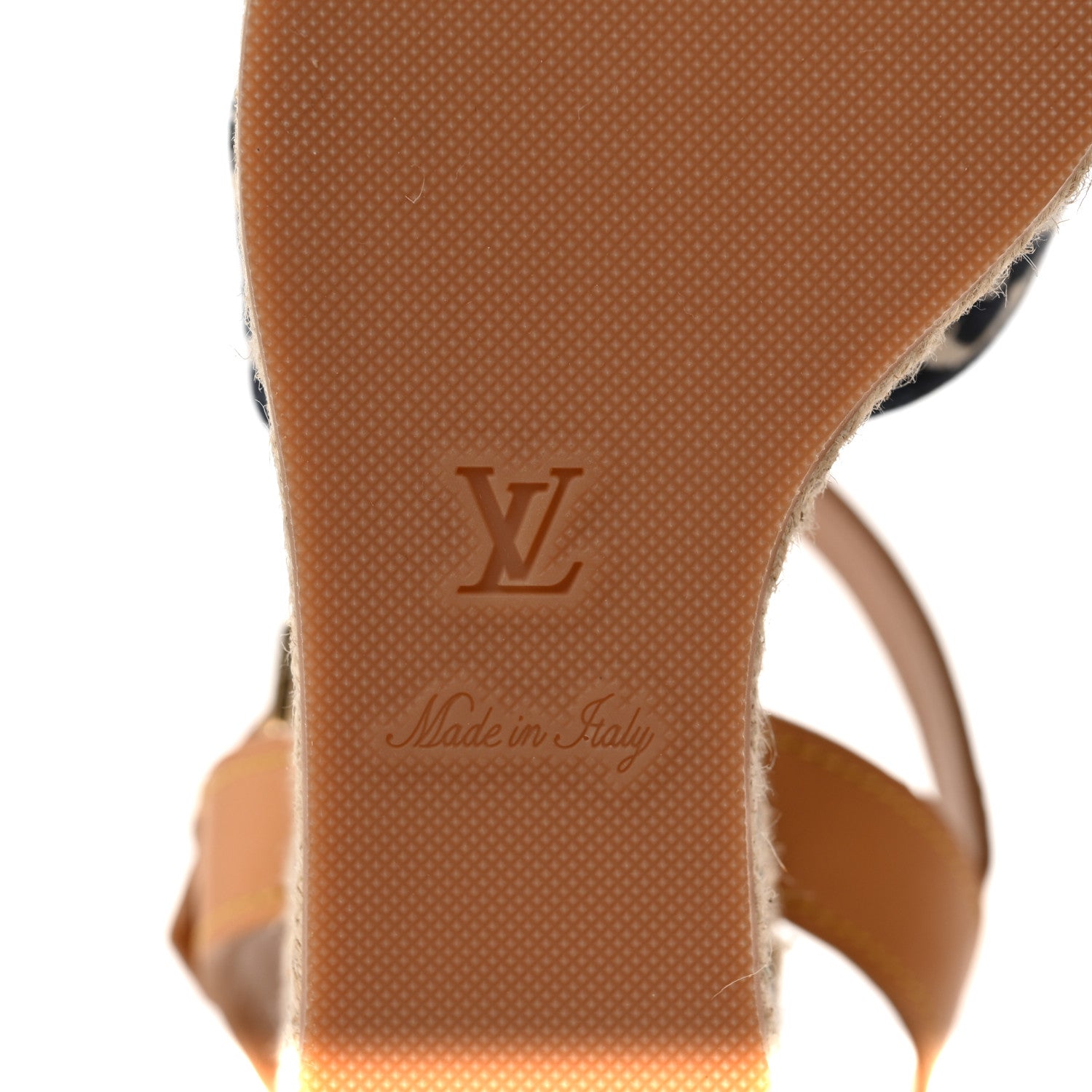 Louis Vuitton Jacquard Calfskin Since 1854 Boundary Wedge Sandals 37 Blue 6 of 7