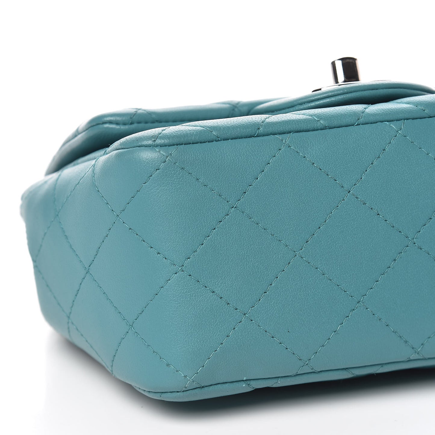 Lambskin Quilted Mini Square Flap Turquoise