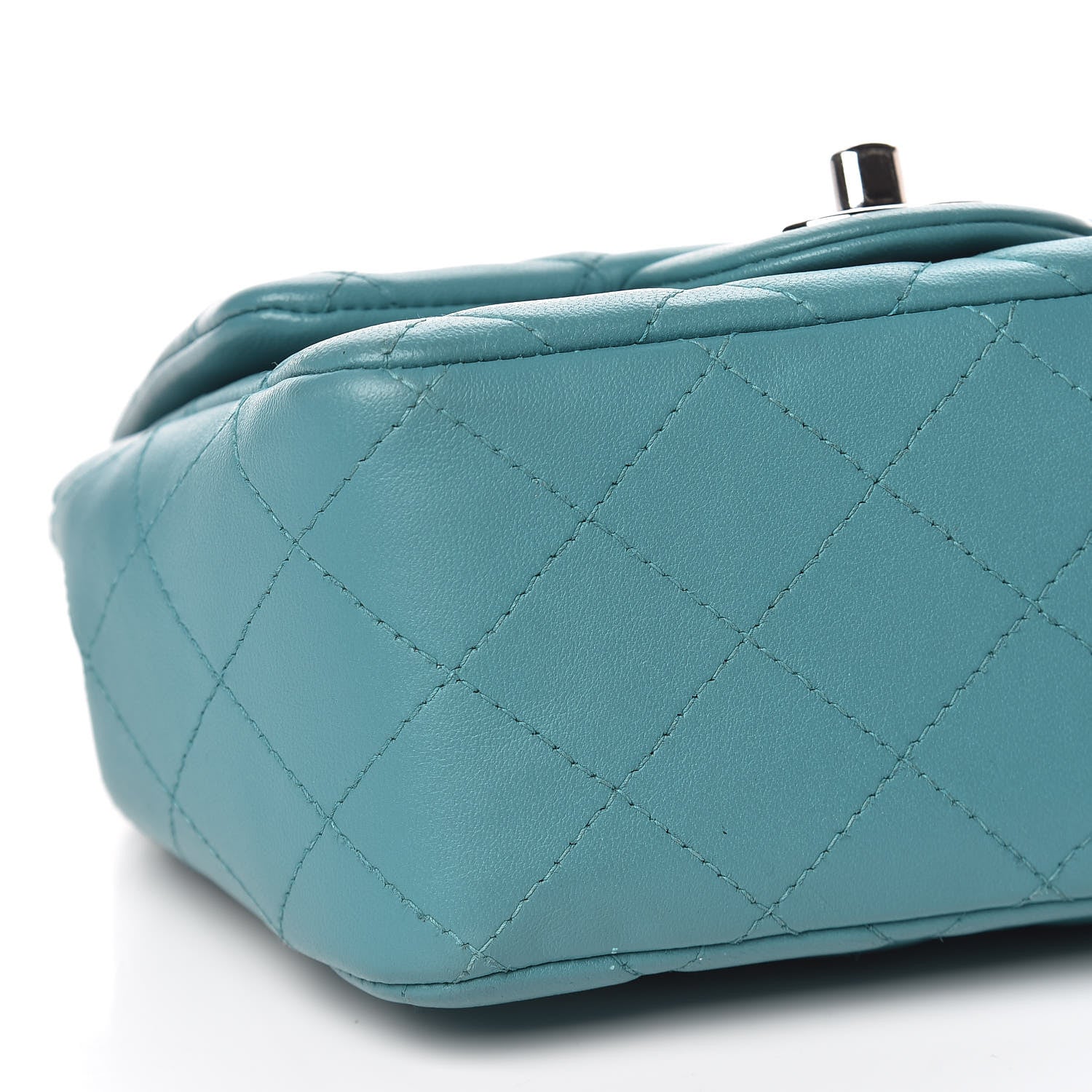 Chanel Lambskin Quilted Mini Square Flap Turquoise 9 of 12