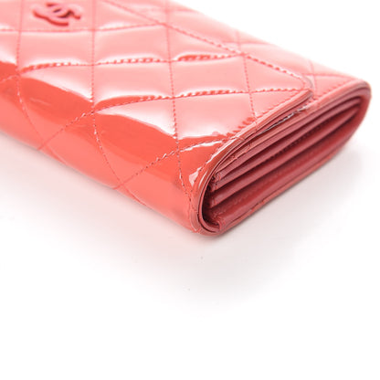 Chanel Patent Calfskin Quilted Large Flap Wallet Dark Pink 11 of 22
