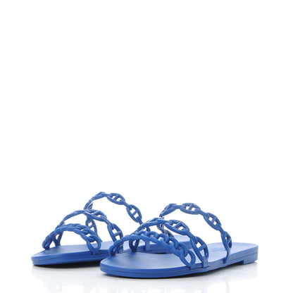 Hermes Rubber Chaine d'Ancre Rivage Sandals 35 Bleu Smalt 3 of 8