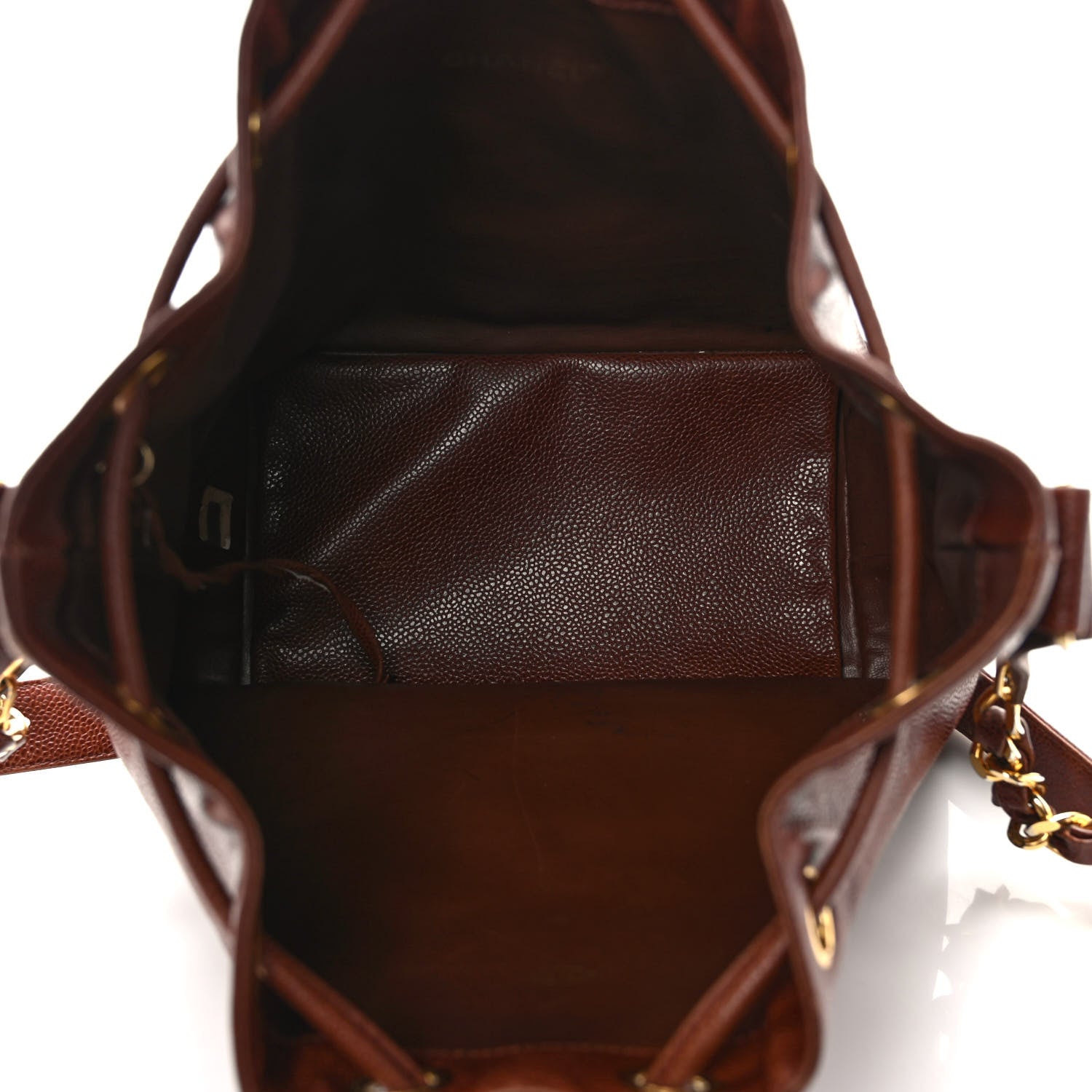 Chanel Caviar Drawstring Bucket Bag Brown 5 of 13