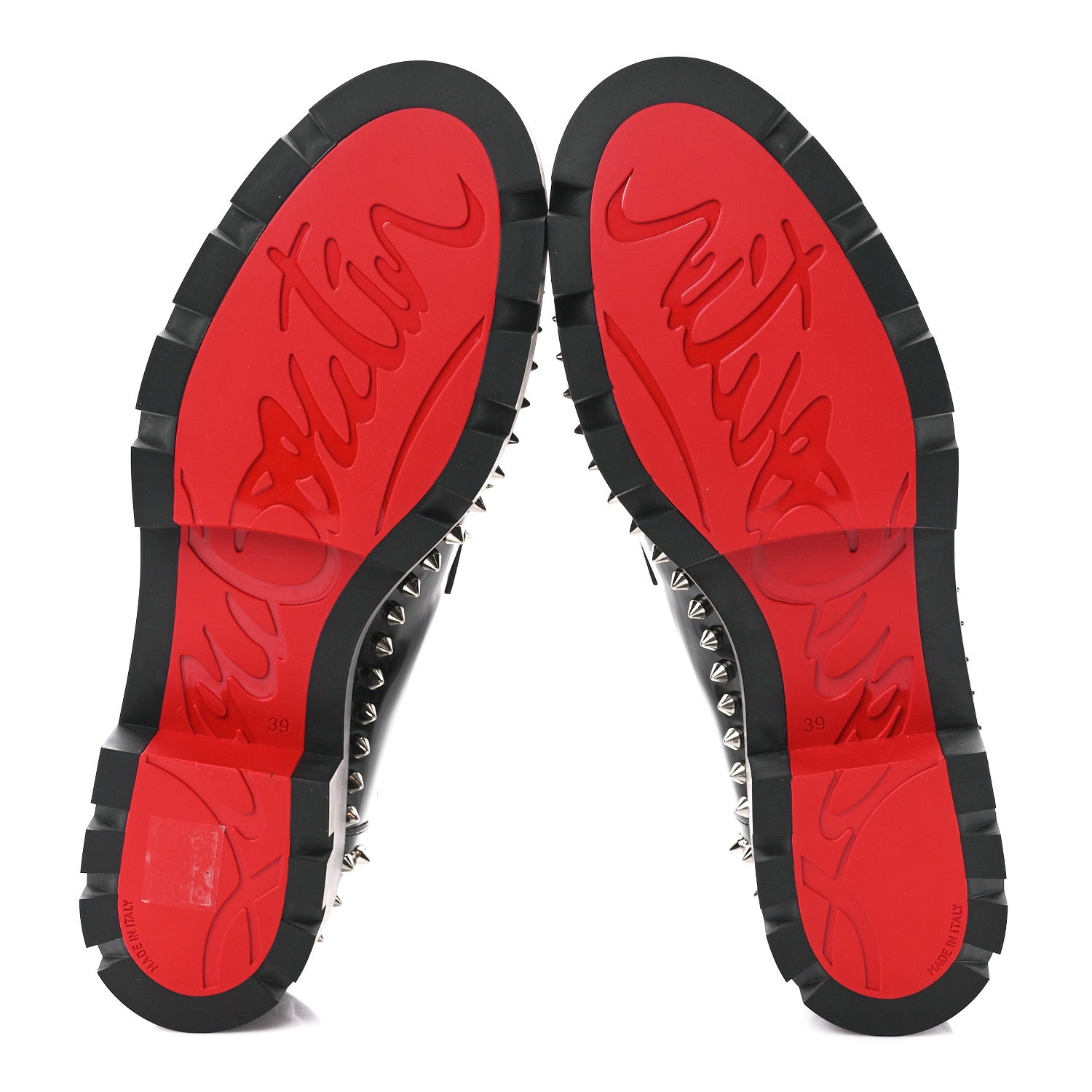 Christian Louboutin Calfskin Abrasivato Spike Womens Loafers 39 Black 5 of 10