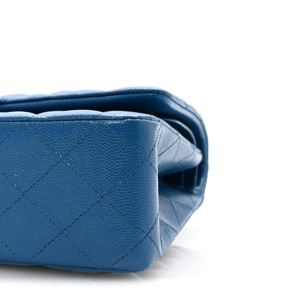 Chanel Caviar Quilted Medium Double Flap Blue 10 of 10