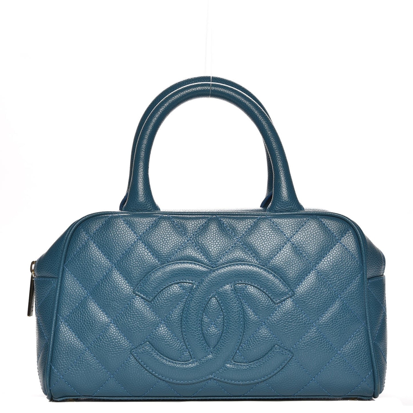 Caviar Quilted Small Bowler Blue