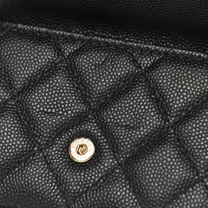 Chanel Caviar Quilted Double Flap Wallet Black 9 of 10