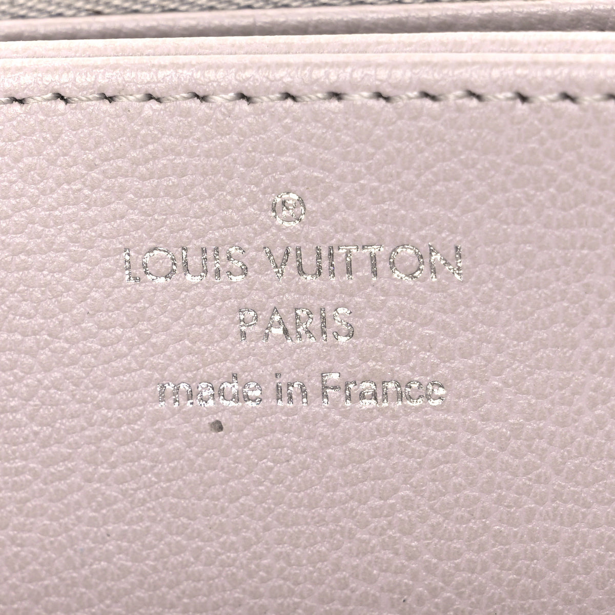 Louis Vuitton Lambskin Embossed Monogram Coussin Zippy Wallet Grey 6 of 6