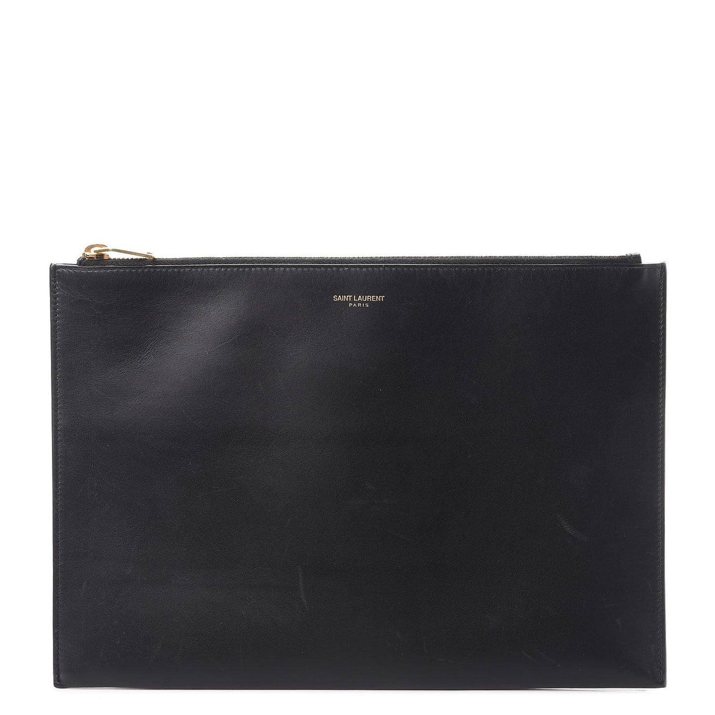Calfskin Zipped Clutch Black