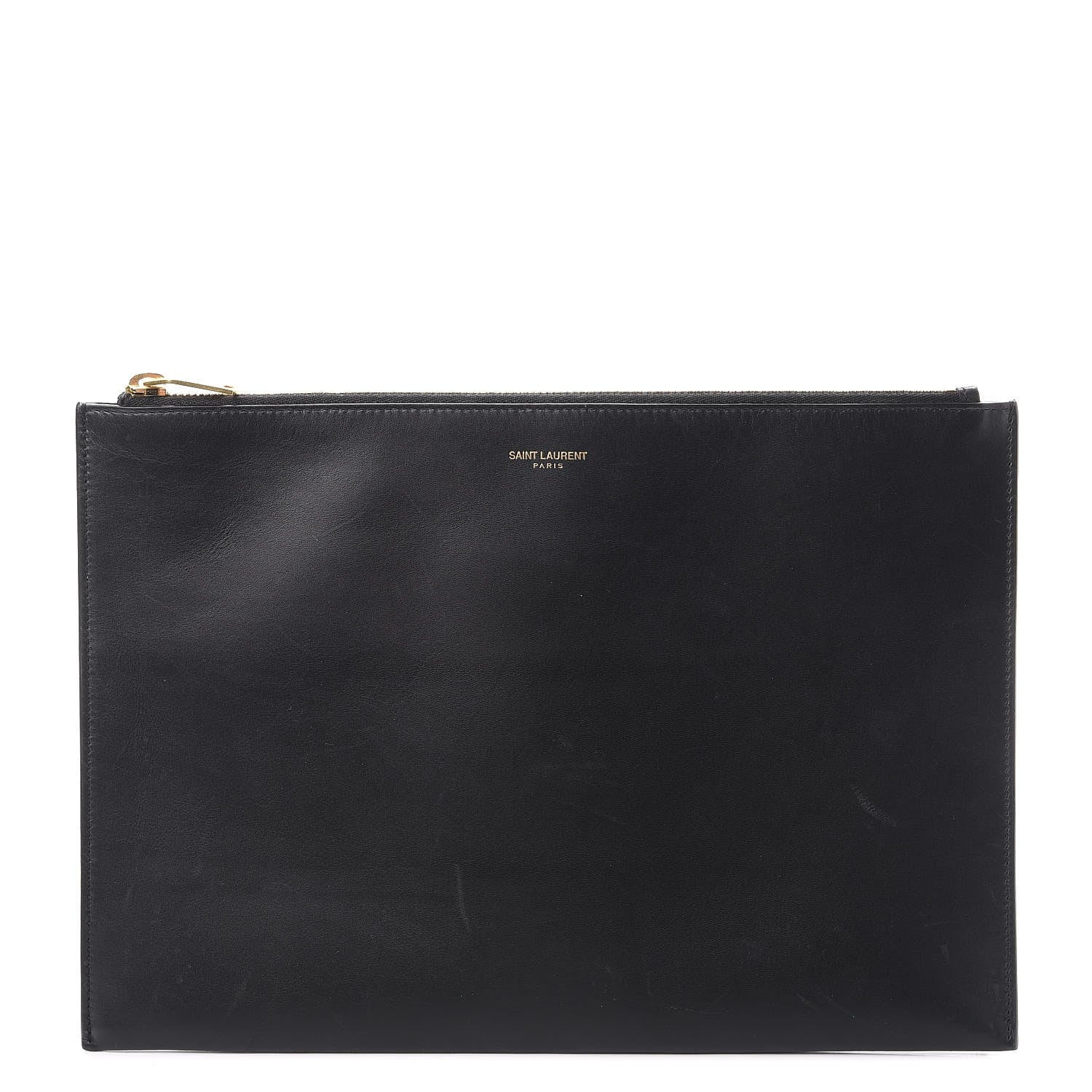 Saint Laurent Calfskin Zipped Clutch Black 1 of 12