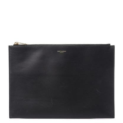 Saint Laurent Calfskin Zipped Clutch Black 1 of 12