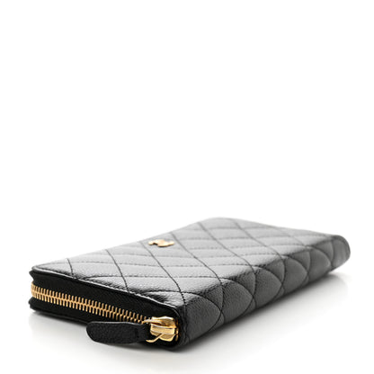 Chanel Caviar Quilted Large Gusset Zip Around Wallet Black 4 of 8