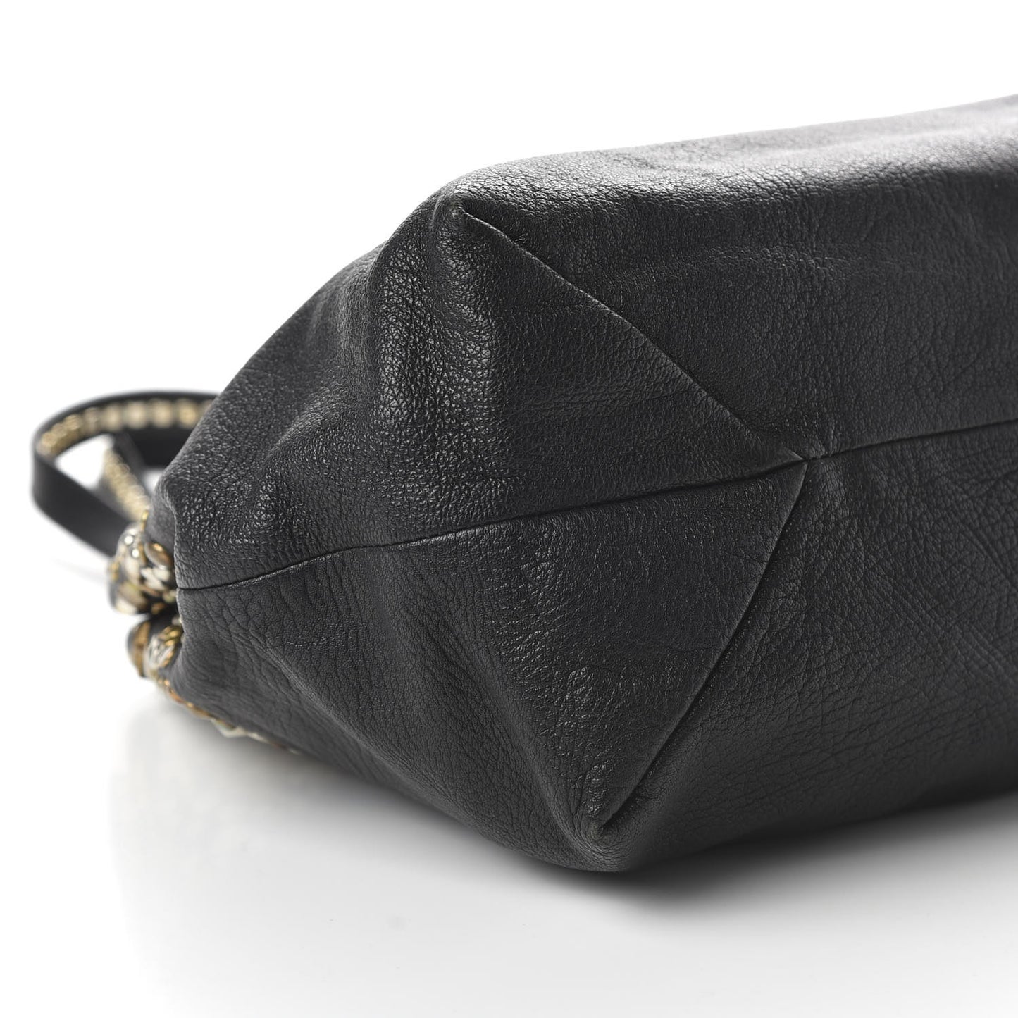 Grainy Calfskin Star Studded Tote Black