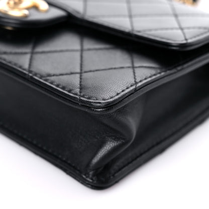 Chanel Goatskin Quilted Logo Small Chic Flap Black 8 of 18