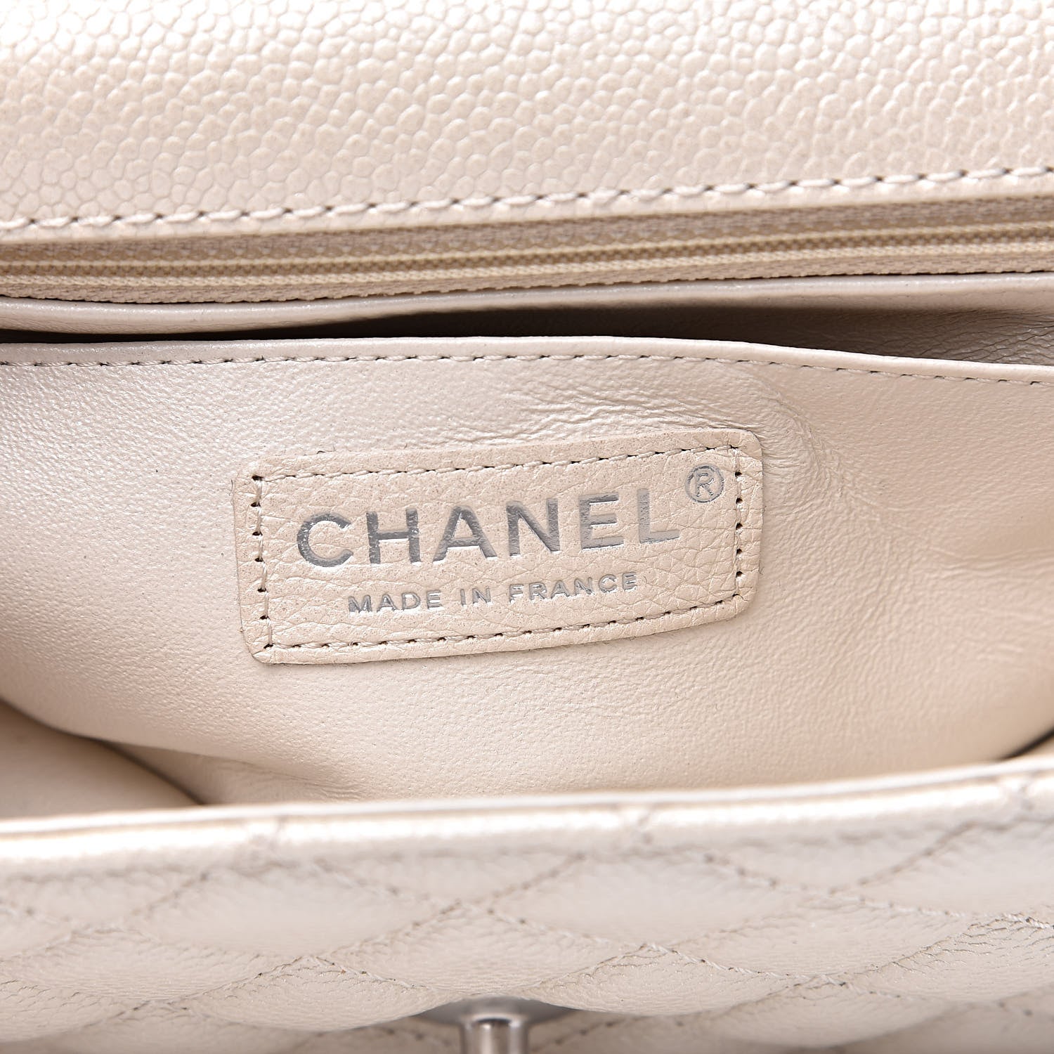 Chanel Pearly Caviar Quilted Mini Rectangular Flap White 6 of 10