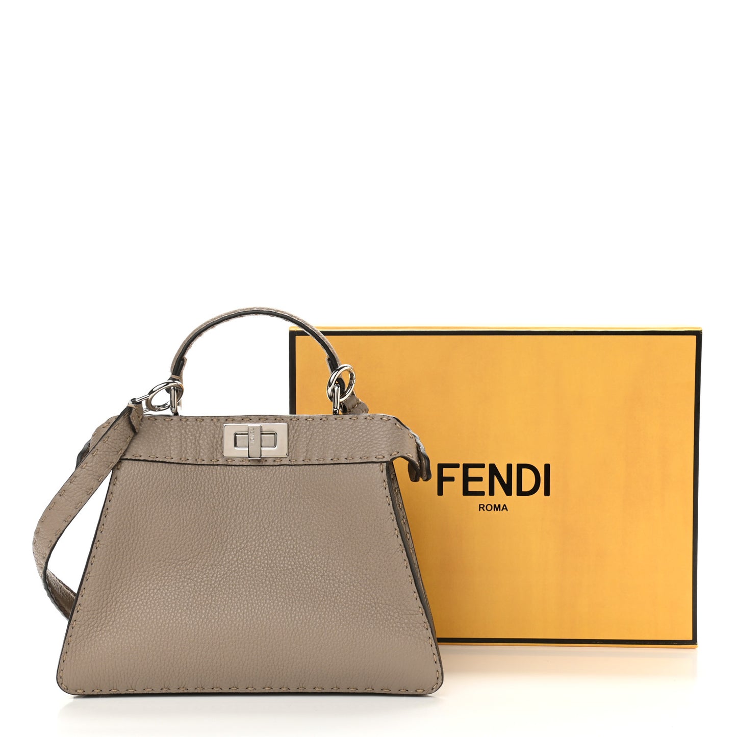 Cuoio Romano Selleria Chamois Small Peekaboo I SEE U Satchel Corda Camelia Cipria