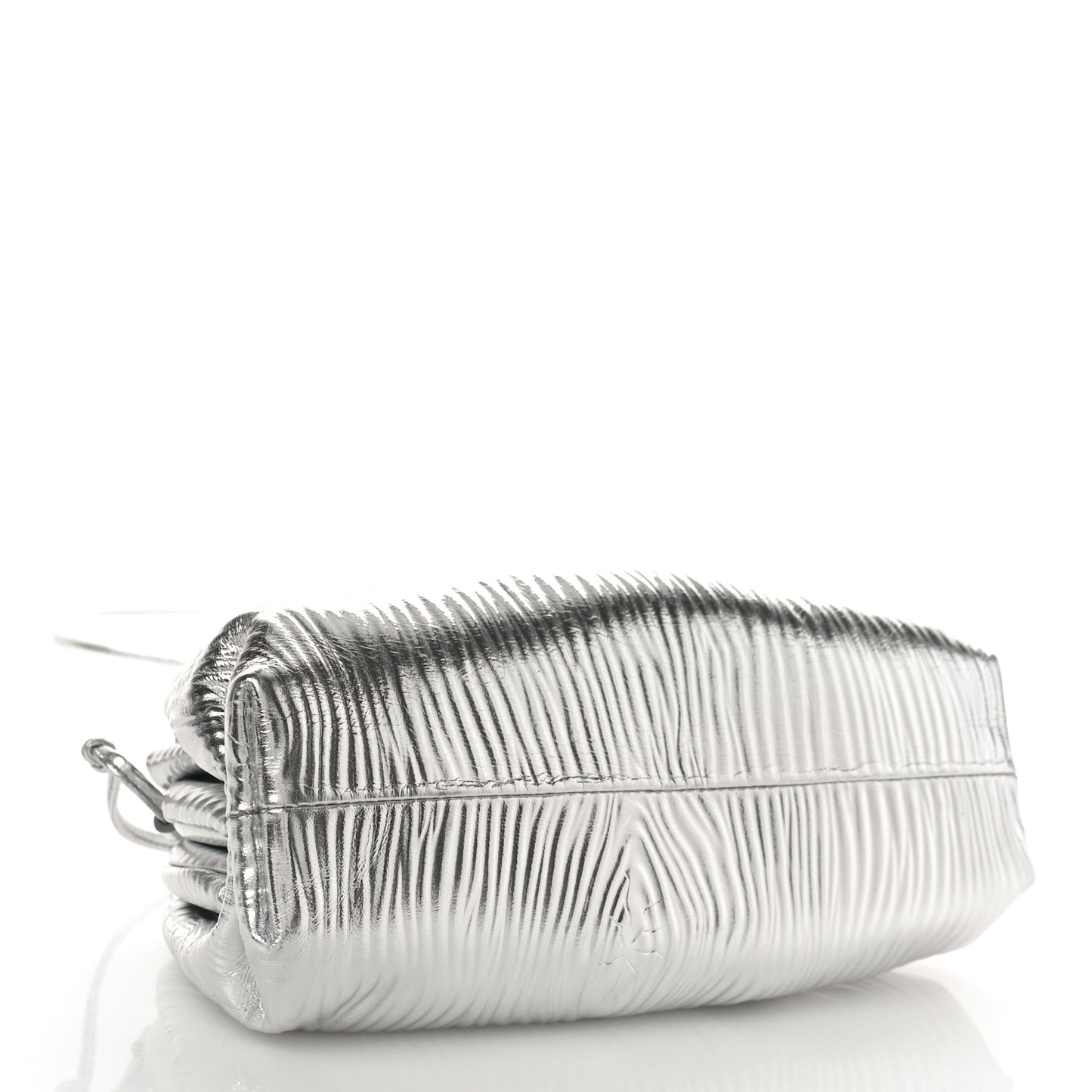 Metallic Bark Calfskin The Mini Pouch Silver