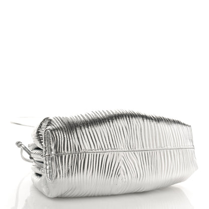 Bottega Veneta Metallic Bark Calfskin The Mini Pouch Silver 4 of 10