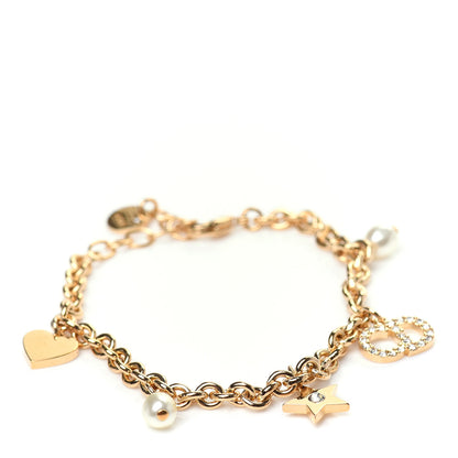 Christian Dior CD Crystal Heart Bracelet Gold 1 of 5